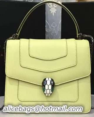 2015 BVLGARI Serpenti Forever Bag Original Leather Yellow