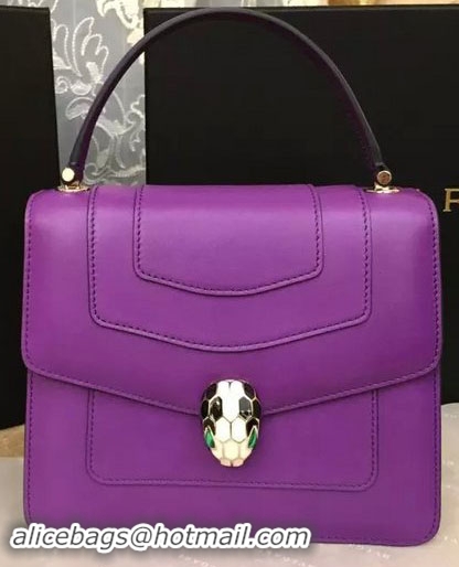 2015 BVLGARI Serpenti Forever Bag Original Leather Purple