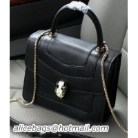 2015 BVLGARI Serpenti Forever Bag Original Leather BG9258 Black