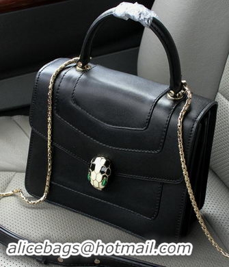 2015 BVLGARI Serpenti Forever Bag Original Leather BG9258 Black