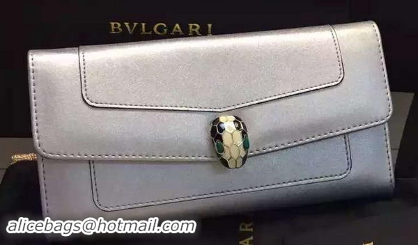 BVLGARI Wallet Pochette in Calf Leather BG0122 Silver