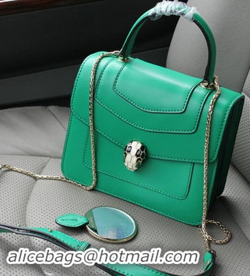 2015 BVLGARI Serpenti Forever Bag Original Leather BG9258 Green