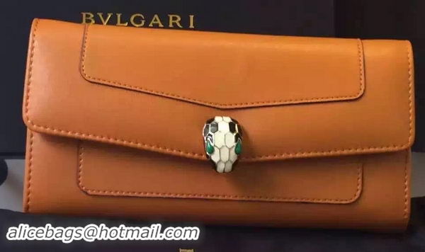 BVLGARI Wallet Pochette in Calf Leather BG0122 Wheat