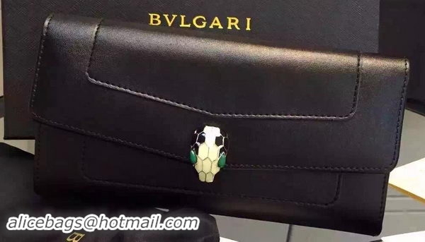 BVLGARI Wallet Pochette in Calf Leather BG0122 Black