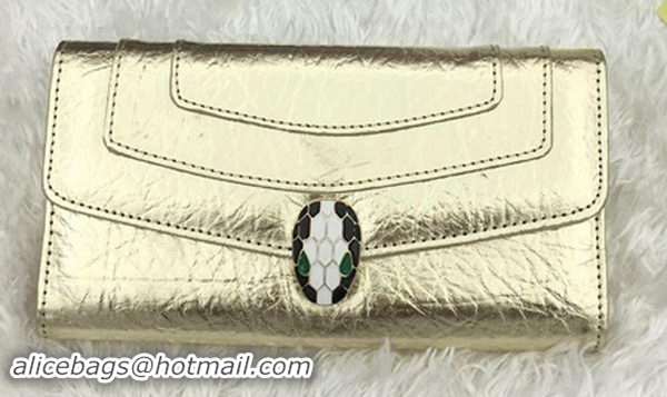 BVLGARI Wallet Pochette in Calf Leather BG1243 Gold