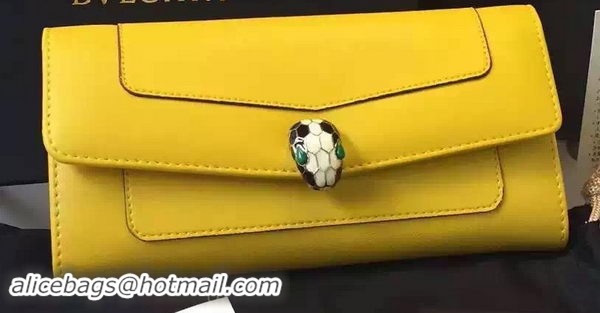 BVLGARI Wallet Pochette in Calf Leather BG0122 Yellow