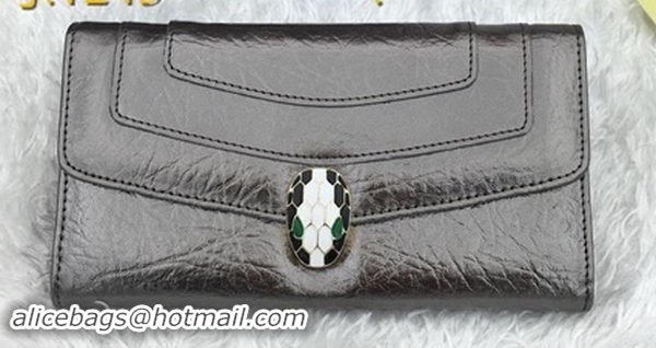 BVLGARI Wallet Pochette in Calf Leather BG1243 Silver