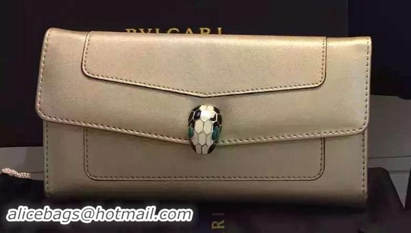 BVLGARI Wallet Pochette in Calf Leather BG0122 Gold