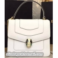 2015 BVLGARI Serpenti Forever Bag Original Leather White