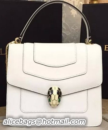 2015 BVLGARI Serpenti Forever Bag Original Leather White