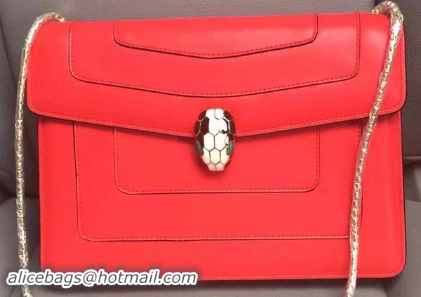 BVLGARI Shoulder Bag Calfskin Leather BG90072 Red