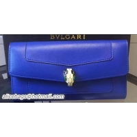 BVLGARI Wallet Pochette in Calf Leather BG0122 Blue