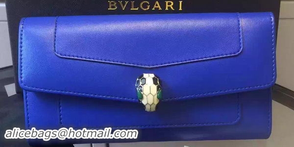 BVLGARI Wallet Pochette in Calf Leather BG0122 Blue