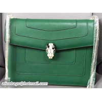 BVLGARI Shoulder Bag Calfskin Leather BG90072 Green