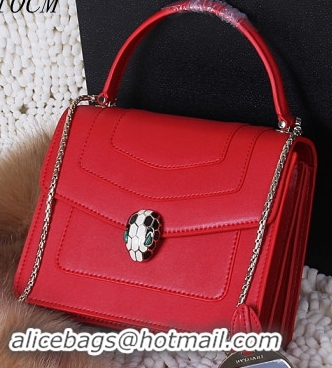 BVLGARI Serpenti Forever Bag Original Leather BG8977 Red