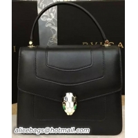 2015 BVLGARI Serpenti Forever Bag Original Leather Black