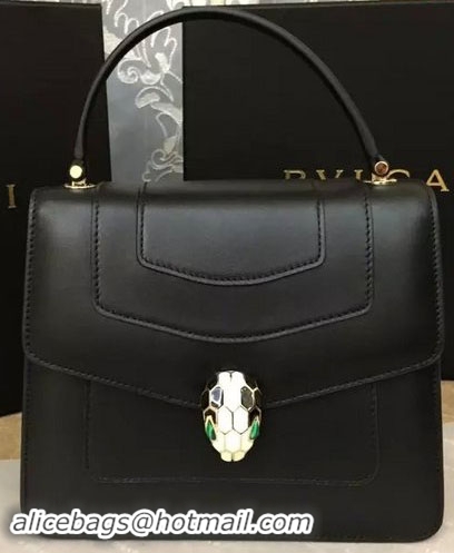 2015 BVLGARI Serpenti Forever Bag Original Leather Black