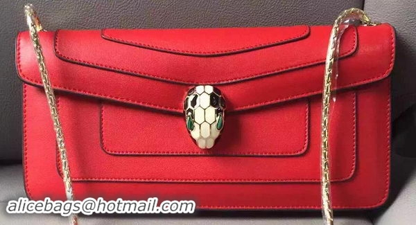 BVLGARI Shoulder Bag Calfskin Leather BG90071 Red