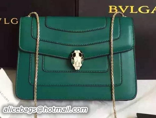 BVLGARI Shoulder Bag Calfskin Leather BG22359 Green