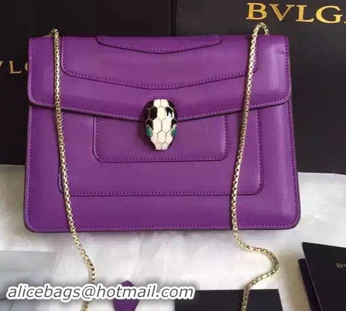 BVLGARI Shoulder Bag Calfskin Leather BG22359 Purple