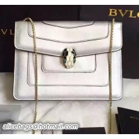 BVLGARI Shoulder Bag Calfskin Leather BG22359 Silver