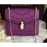 BVLGARI Small Shoulder Bag Calfskin Leather BG48043 Purple