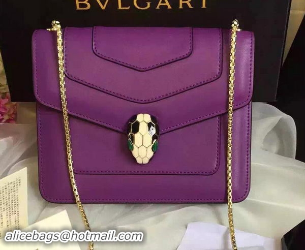 BVLGARI Small Shoulder Bag Calfskin Leather BG48043 Purple