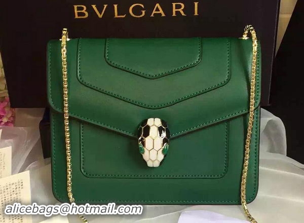 BVLGARI Small Shoulder Bag Calfskin Leather BG48043 Green