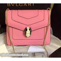 BVLGARI Small Shoulder Bag Calfskin Leather BG48043 Pink