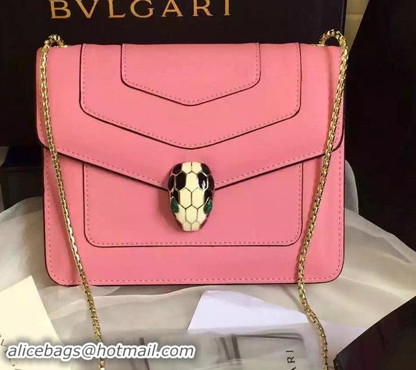 BVLGARI Small Shoulder Bag Calfskin Leather BG48043 Pink