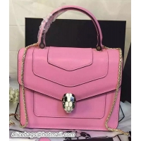 BVLGARI Serpenti Forever Bag Original Leather BG48042 Pink