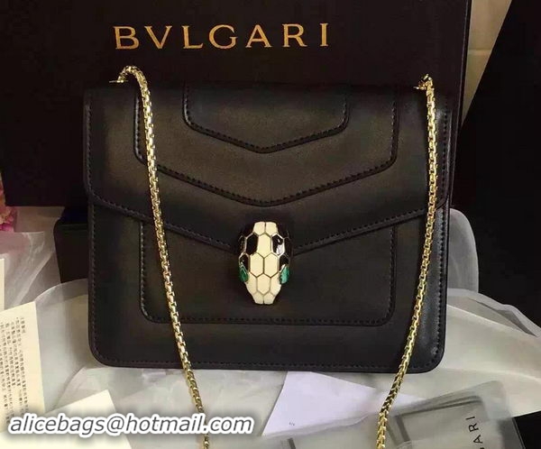 BVLGARI Small Shoulder Bag Calfskin Leather BG48043 Black