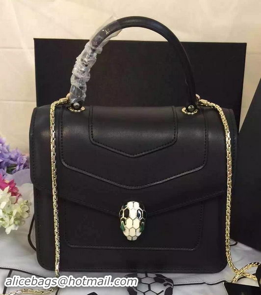 BVLGARI Serpenti Forever Bag Original Leather BG48042 Black