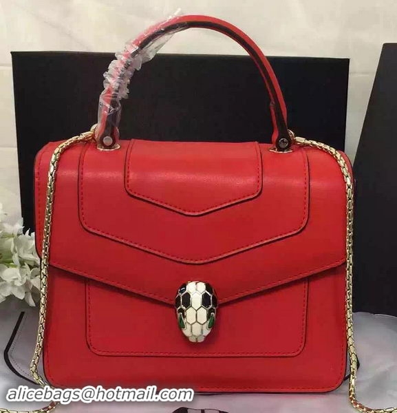 BVLGARI Serpenti Forever Bag Original Leather BG48042 Red