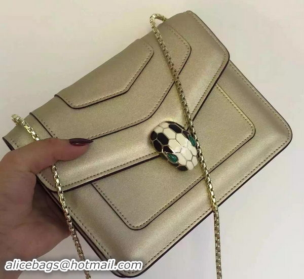 BVLGARI Small Shoulder Bag Calfskin Leather BG48043 Gold