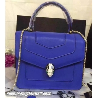 BVLGARI Serpenti Forever Bag Original Leather BG48042 Blue