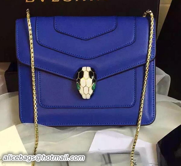 BVLGARI Small Shoulder Bag Calfskin Leather BG48043 Blue