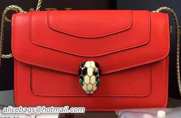 BVLGARI Small Shoulder Bag Calfskin Leather BG5573 Red