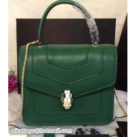 BVLGARI Serpenti Forever Bag Original Leather BG48042 Green