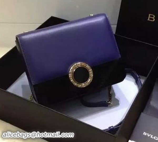 BVLGARI Flap Shoulder Bag Original Leather BG30960 Royal