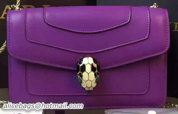 BVLGARI Small Shoulder Bag Calfskin Leather BG5573 Purple