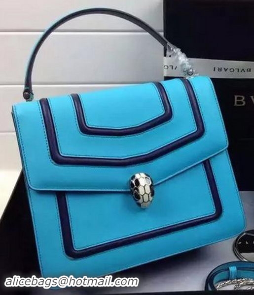 BVLGARI Serpenti Forever Bag Original Leather BG39206 Blue