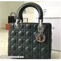 Crafted Style Lady Dior  Medium Bag In Lambskin CD51701 Dark Green 2017