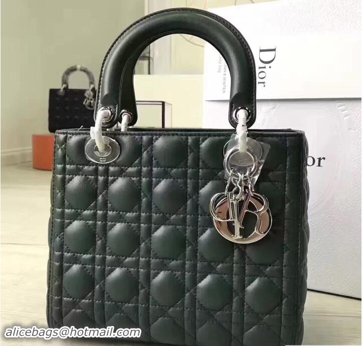 Crafted Style Lady Dior  Medium Bag In Lambskin CD51701 Dark Green 2017