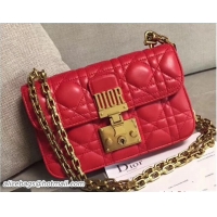 Popular Style Dior Mini Dioraddict Flap Bag in Cannage Lambskin 110701 Red 2017