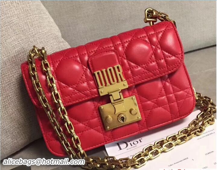 Popular Style Dior Mini Dioraddict Flap Bag in Cannage Lambskin 110701 Red 2017