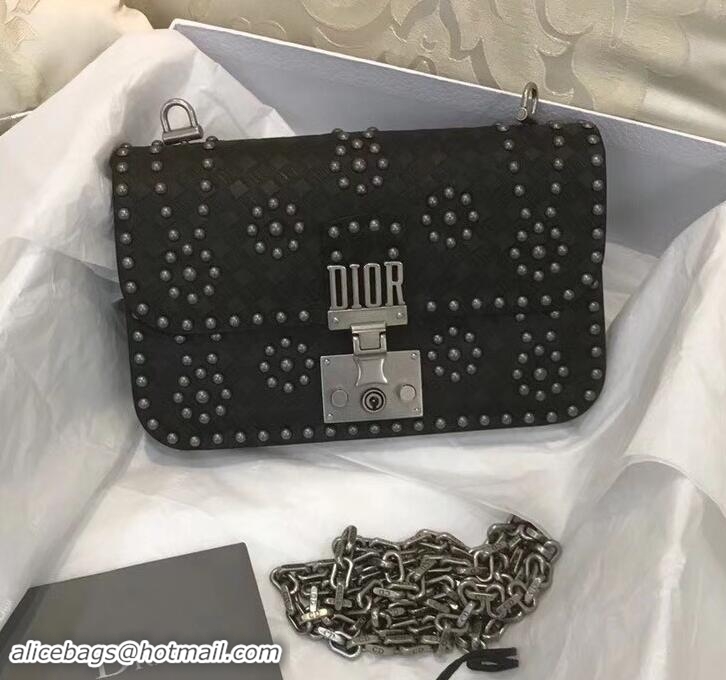 Shop Duplicate Dior Studded Flowers Dioraddict Flap Bag Cruise Black 2018 11422