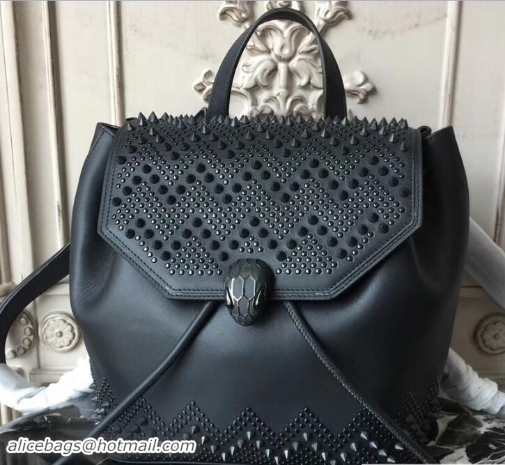 Classic Hot Bvlgari Studs Serpenti Forever X Nicholas Kirkwood Backpack Bag 21908 Black 2018