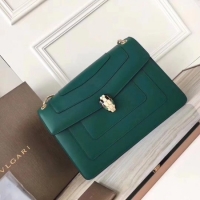 Best Product BVLGARI Serpenti Forever Original Calfskin Leather Shoulder Bag 3780 Green