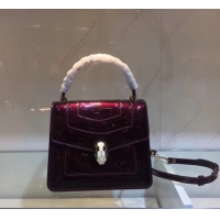 Discount BVLGARI Serpenti Forever metallic-leather shoulder bag 058962 fuchsia